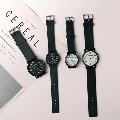 Simple Black White Quartz Watches Women Minimalist Design Silicone Strap Wristwatch Big Dial Women's Fashion Creative Watch Gift