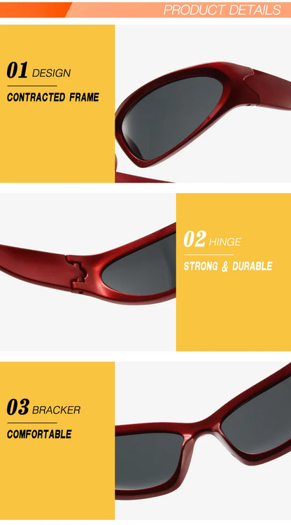 Punk Hip Hop Sunglasses for Women Men Fashion Luxury Shades Sport Party Sun Glasses Outdoor Travel Photograph Goggles Eyeglasses